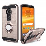 Wholesale Motorola Moto G7 Power 360 Ring Kickstand Hybrid Case with Metal Plate (Rose Gold)